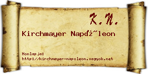 Kirchmayer Napóleon névjegykártya